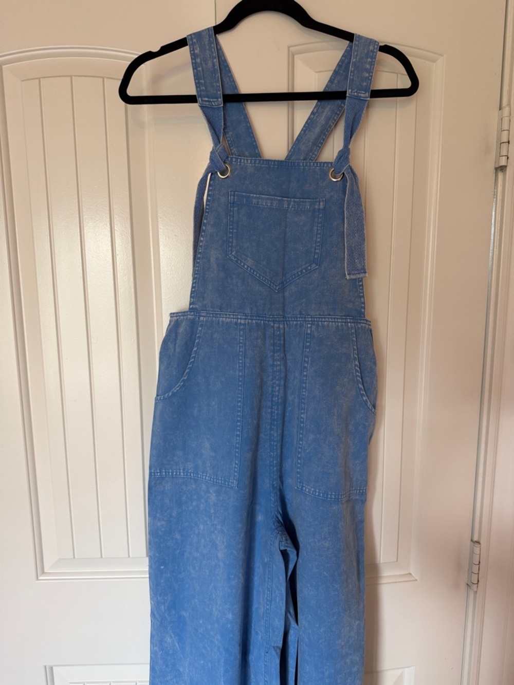Wide Leg Light Blue Denim Overalls